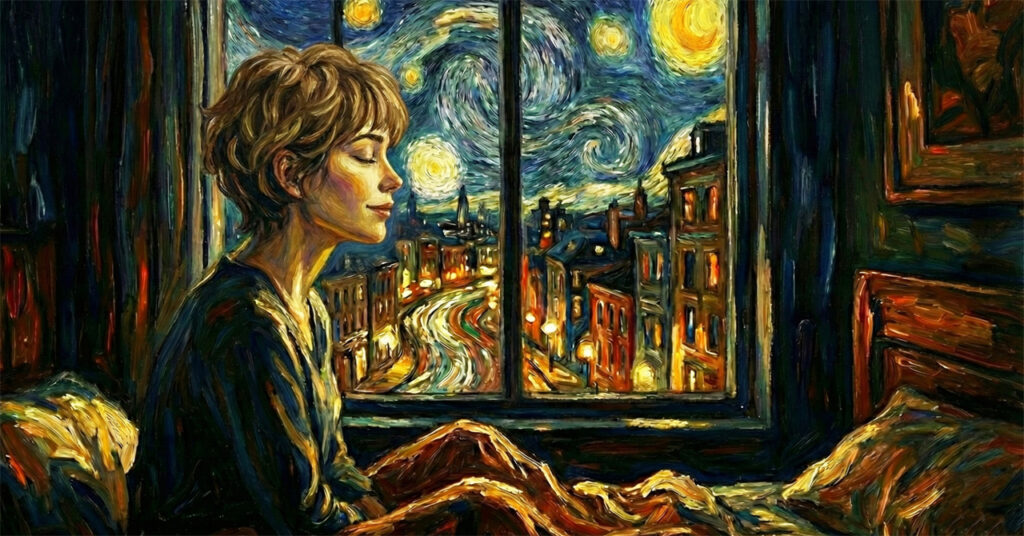 安心して眠りにつける女性